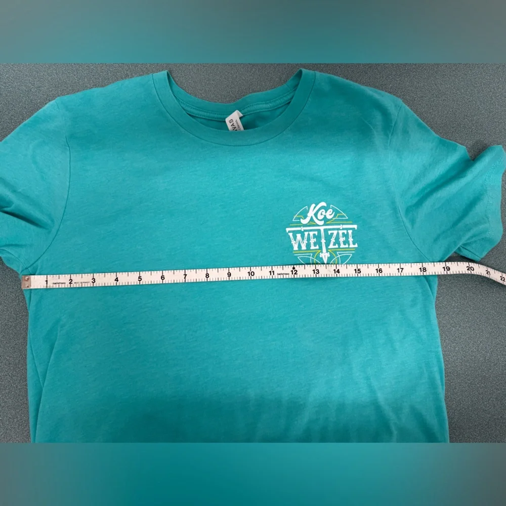 Koe Wetzel Graphic Concert T-Shirt Medium Teal - Picture 8 of 8